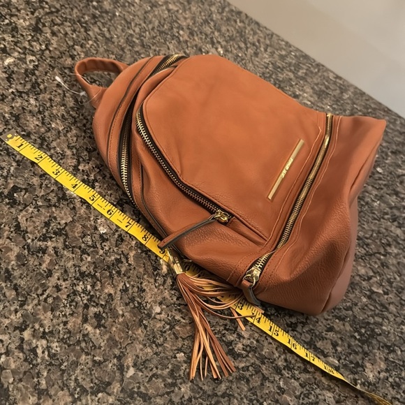 Steve Madden brown pebbled soft vegan leather backpack bag EUC - Picture 14 of 16